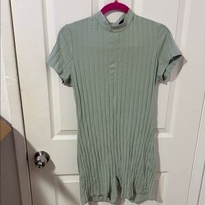 SHEIN Sage Ribbed Knit Romper
